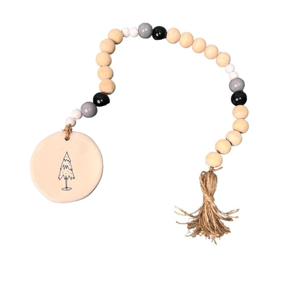 Rae Dunn Ceramic Ornament Farmhouse Beaded Garland - Picture 1 of 7